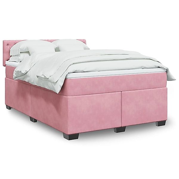 vidaXL Boxspringbett mit Matratze Rosa 140x200 cm Samt 3288641 günstig online kaufen
