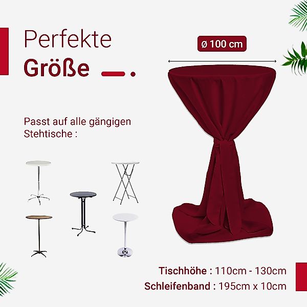 TexDeko Stehtischhusse Premium für Bistrotisch mit Schleifenband Bartisch-Ü günstig online kaufen