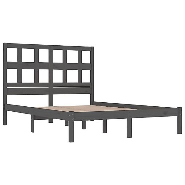vidaXL Bettgestell Massivholzbett Grau Kiefer 200x200 cm Bett Bettgestell D günstig online kaufen
