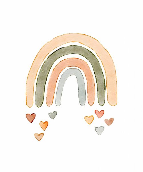 Lüttenhütt Bild mit Rahmen "oder Poster, Bunter Regenbogen mit Herzen", Fan günstig online kaufen