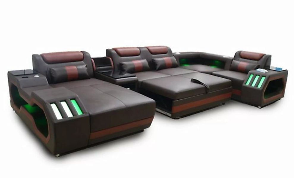 JVmoebel Ecksofa Luxus Ecksofa U-Form Wohnzimmer Sofa mit Bettfunktion Couc günstig online kaufen