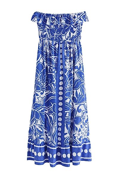 Next Midikleid Sommerkleid Baumwolle Carmenausschnitt und günstig online kaufen