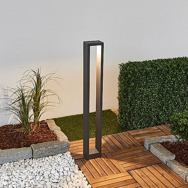 Lucande LED-Wegelampe Jupp, 90 cm, anthrazit, Metall, IP54 günstig online kaufen