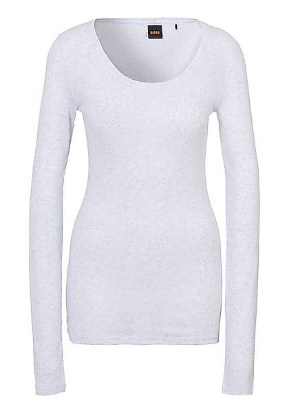 BOSS ORANGE Langarmshirt Elayer Premium Damenmode mit tiefem Ausschnitt günstig online kaufen