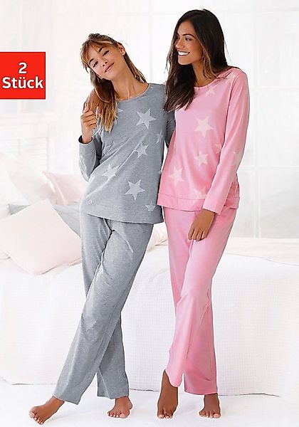 Arizona Pyjama (4 tlg., 2er Pack) in melierter Optik günstig online kaufen