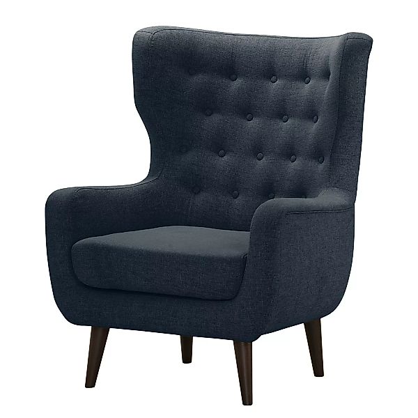 home24 Norrwood Sessel Boyka II Marineblau Webstoff 81x88x105 cm (BxHxT) günstig online kaufen