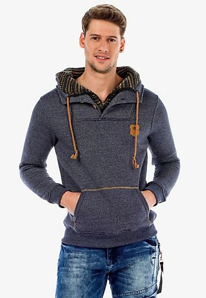 Cipo & Baxx Sweatshirt mit Doppelte Kragen günstig online kaufen