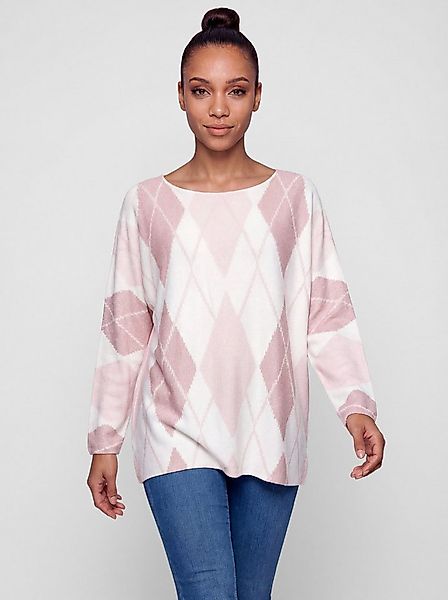 PEKIVESSA Strickpullover Rundhals-Pullover mit Rautenmuster kuschelweicher günstig online kaufen