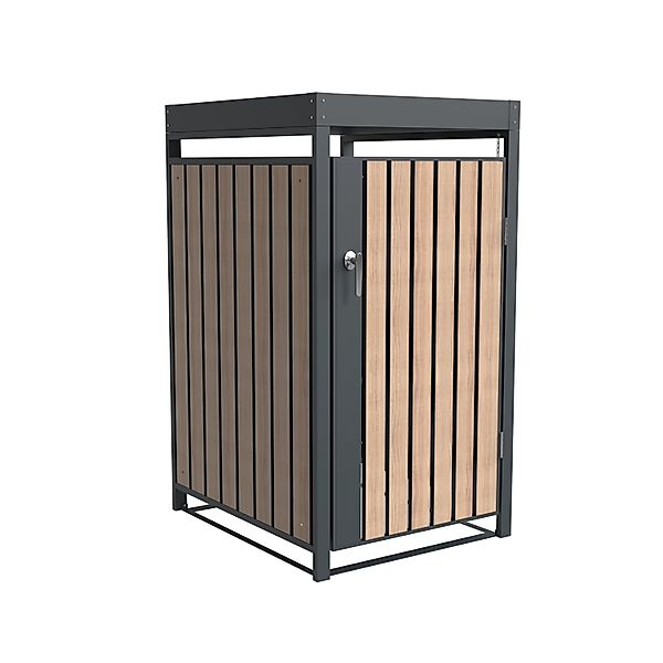 Westmann Mülltonnenbox Planta 1 x 240, Anthrazit/Holzoptik 84 x 68 x 124,5 günstig online kaufen