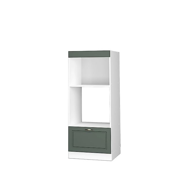 Vicco Mikrowellenschrank Fame-Line Grün-Gold Landhaus/Weiß 60 cm Offen günstig online kaufen