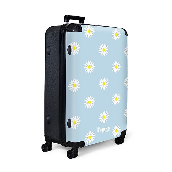 NoBoringSuitcases.com© Hartschalen-Trolley Pastellblau mit Gänseblümchen 77 günstig online kaufen