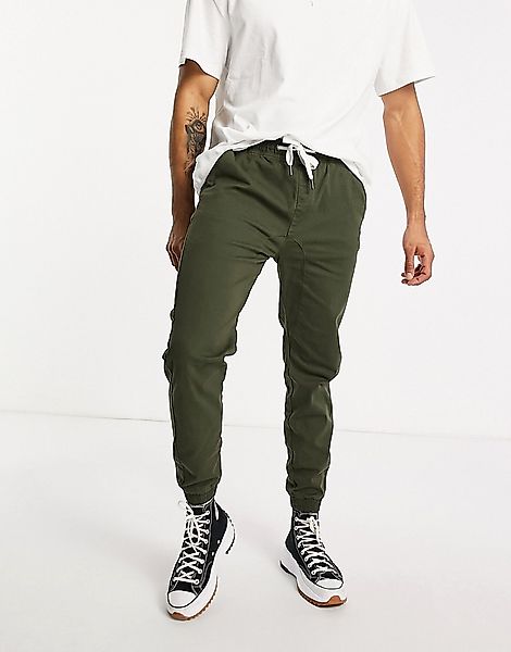 Soul Star – Knöchellange Hose in Khaki mit engem Schnitt und Bündchen-Grün günstig online kaufen