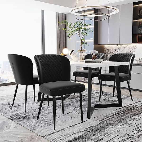 Esszimmerstühle, Set 4 gepolsterte ergonomische mit bequemer Rückenlehne st günstig online kaufen