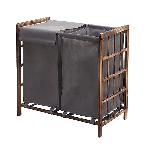 MCW Wäschesammler B60 Braun Bezug Grau günstig online kaufen