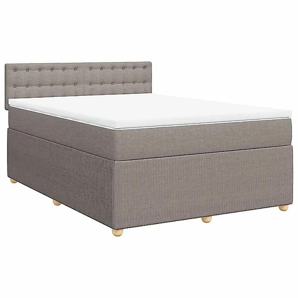 vidaXL Boxspringbett mit Matratze Taupe 160x200 cm Stoff 3287525 günstig online kaufen