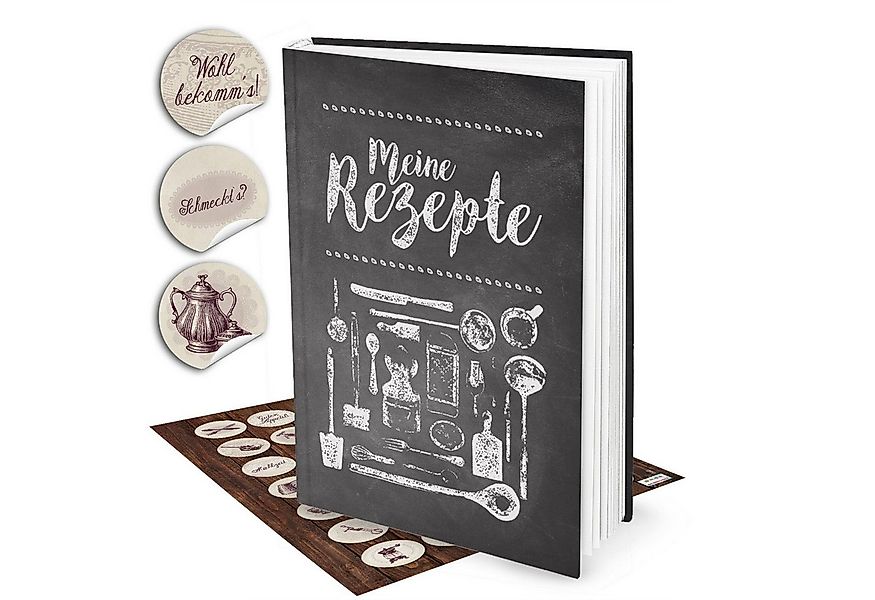 Logbuch-Verlag Dekofigur Rezeptbuch XXL DIN A4 im Tafel-Look – 164 Seiten + günstig online kaufen