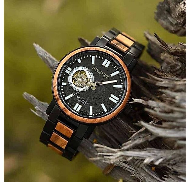 Holztick Bavaria Automatikuhr Hannibal black HANNIBAL BLACK, Blick auf das günstig online kaufen
