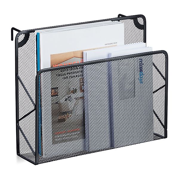 relaxdays Zeitungsständer Zeitschriftenhalter Wand, Schwarz günstig online kaufen