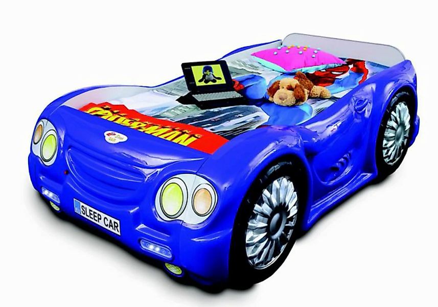 Xlmoebel Bett Blaues Autobett für Kinder mit Matratze im Stil eines Rennwag günstig online kaufen