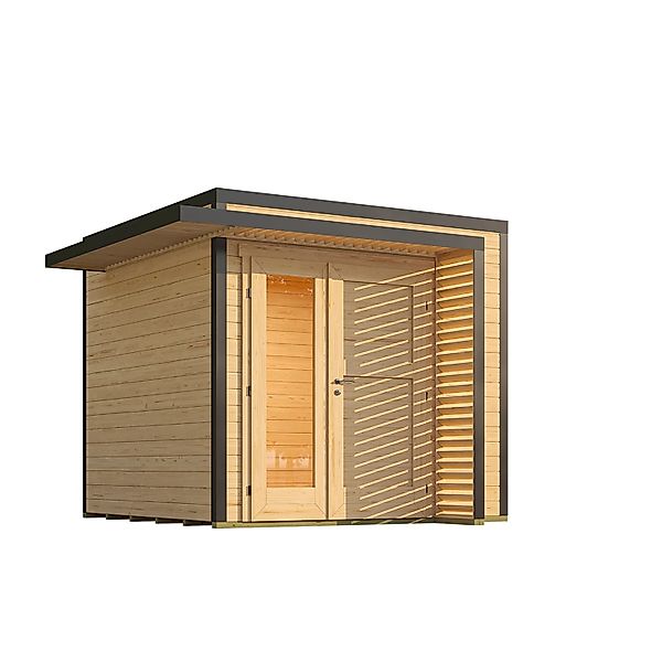 Weka Gartenhaus Amberley 1,5-Fache Tür Natur 250 cm x 250 cm günstig online kaufen