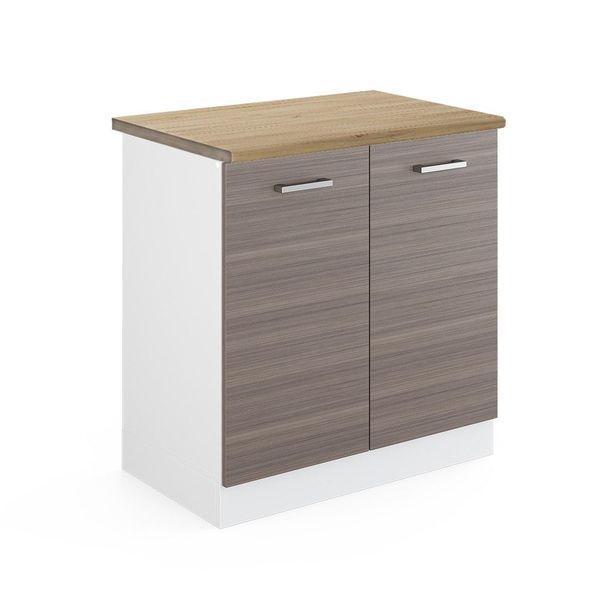 Vicco Spülenunterschrank R-Line, Grau/Weiß, 80 cm, günstig online kaufen