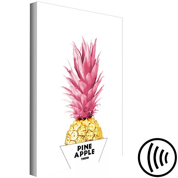 Leinwandbild Stilvolles Ananas-Kunstwerk mit gold-rosa Früchten in einer we günstig online kaufen