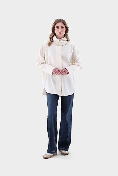 Loose-Fit-Bluse mit hohem Stehkragen günstig online kaufen