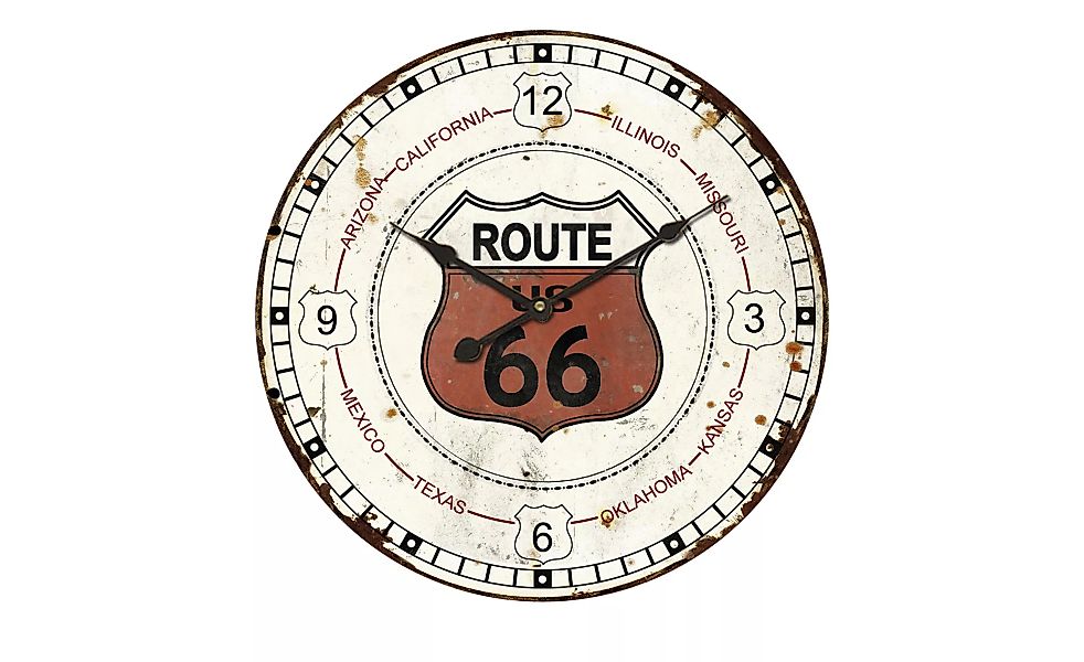 Wanduhr "Route 66" - beige - Sconto günstig online kaufen