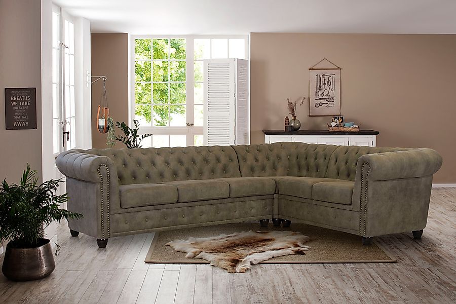 Home affaire Chesterfield-Sofa Rysum L-Form, Chesterfield-Optik, günstig online kaufen