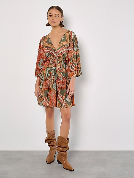 Apricot Minikleid Kaftan-Minikleid aus Satin, mit günstig online kaufen