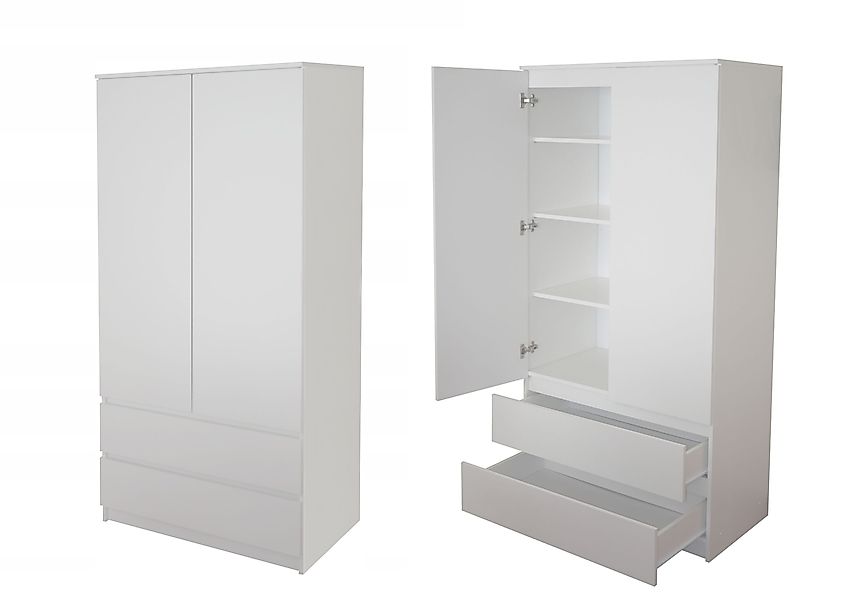 Home Collective Kleiderschrank Schrank 90cm breit mit 2 Schubladen, 3 Einle günstig online kaufen