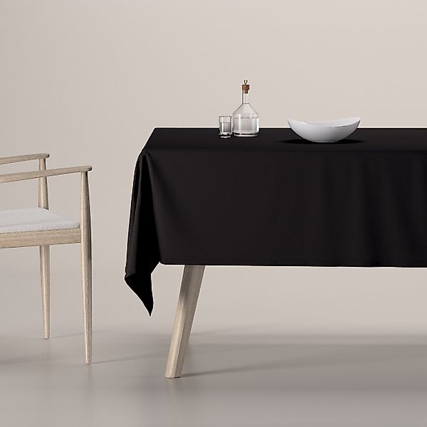 Rechteckige Tischdecke, schwarz, Cotton Panama (702-09) günstig online kaufen