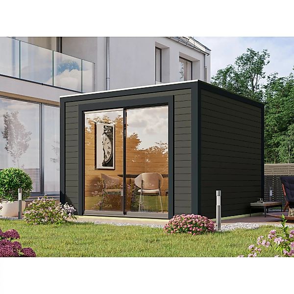 Karibu Gartenhaus Dillen 1 Terragrau 28 mm 9,24 m² günstig online kaufen
