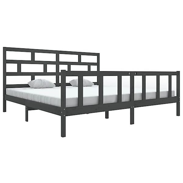 vidaXL Massivholzbett Grau Kiefer 200x200 cm1054125 günstig online kaufen