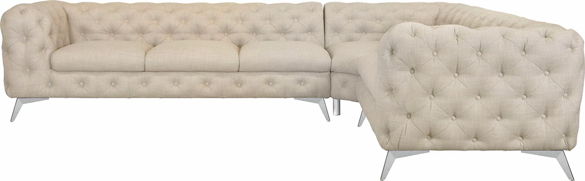 Home affaire Chesterfield-Sofa "Ecksofa GLYNIS L-Form mit Wellenunterfederu günstig online kaufen