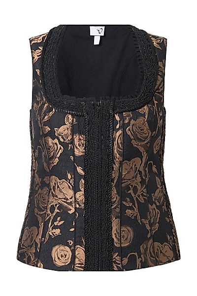 Ulla Popken Trachtenbluse Trachten-Mieder Slim Carrée-Ausschnitt günstig online kaufen