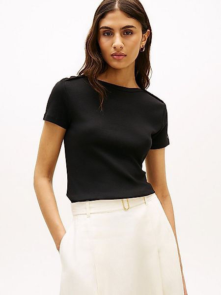 Tommy Hilfiger Kurzarmshirt GOLD BUTTON SLIM SS TEE günstig online kaufen