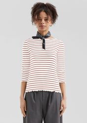 QS 3/4-Arm-Shirt T-Shirt Ringelshirt mit Rippstruktur günstig online kaufen