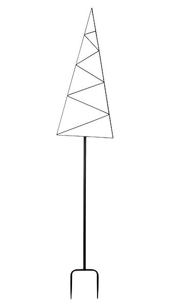 Dekoleidenschaft Gartenstecker "Tanne" Metall schwarz, 180 cm hoch, großer günstig online kaufen