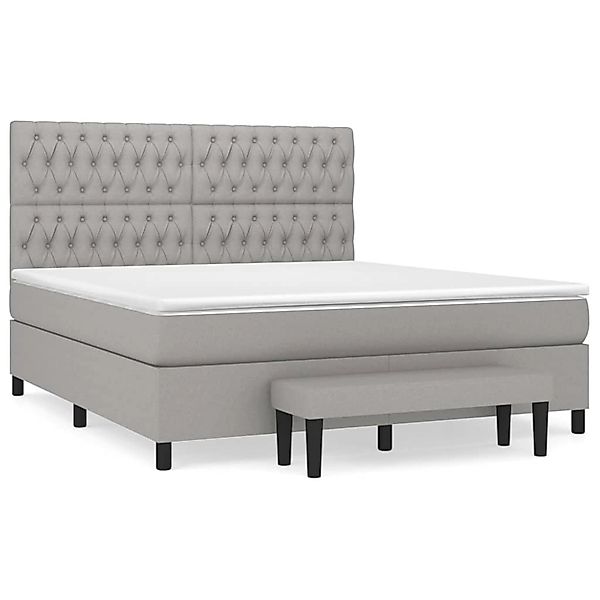 vidaXL Boxspringbett mit Matratze Hellgrau 180x200 cm Stoff1392985 günstig online kaufen
