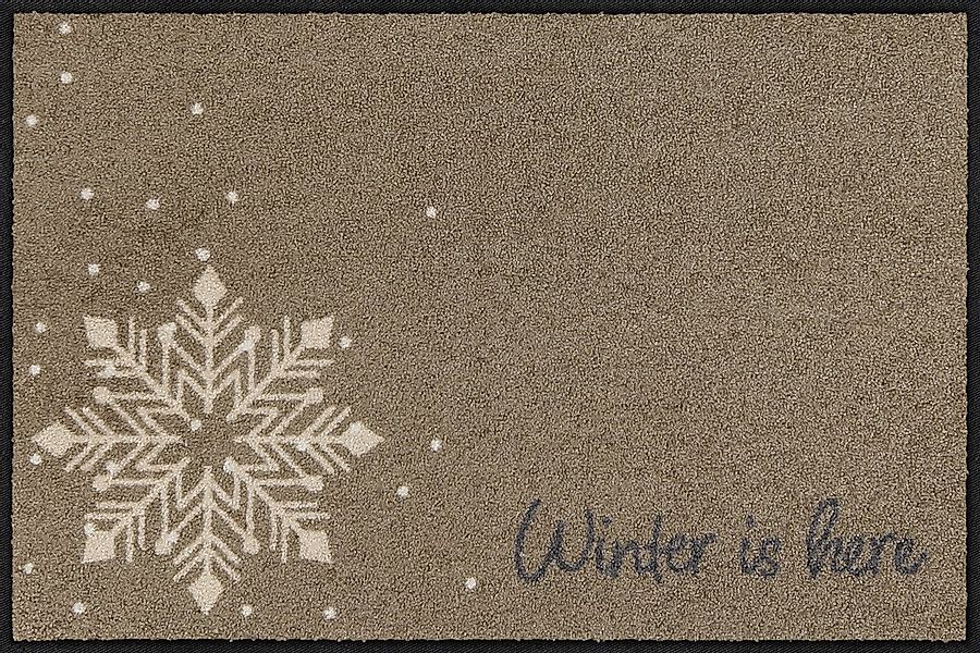 Salonloewe Fußmatte Fußmatte 50 x 75 cm Winter is Here beige, Eingangsmatte günstig online kaufen