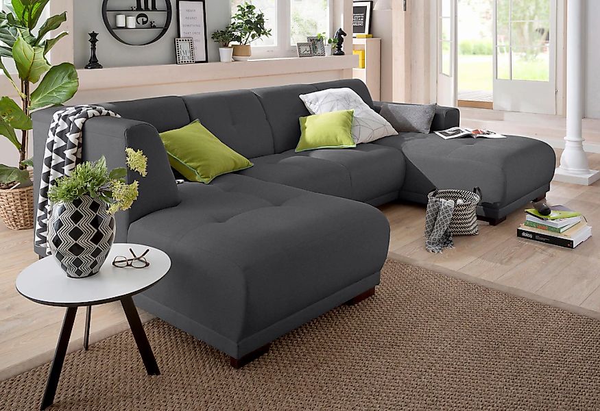 Home affaire Wohnlandschaft "Langeland U-Form" incl. 2 Zierkissen, Recamier günstig online kaufen