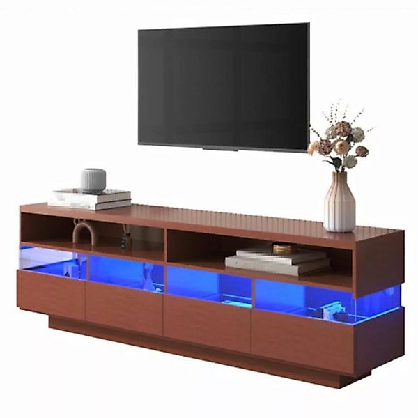 autolock TV-Schrank Schrank,TV-Schrank aus Holz, niedriges Panel mit LED-Be günstig online kaufen