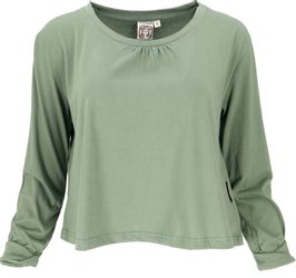 Guru-Shop Longsleeve Einfarbiges Basic Shirt, lockeres günstig online kaufen