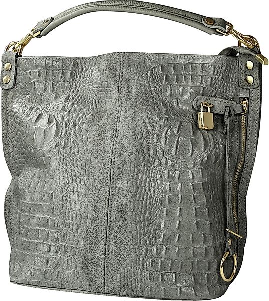 Toscanto Beuteltasche Toscanto Tasche Kroko-Prägung grau günstig online kaufen