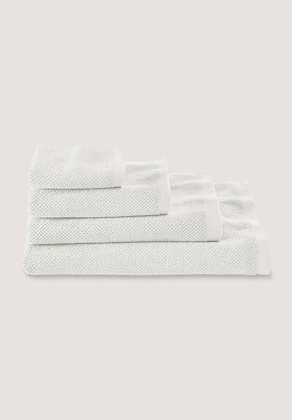 hessnatur Frottier-Handtuch mit Struktur aus Bio-Baumwolle - weiß - Größe 1 günstig online kaufen