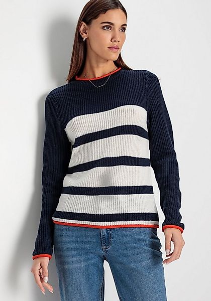 HECHTER PARIS Streifenpullover mit Kontrastkante günstig online kaufen