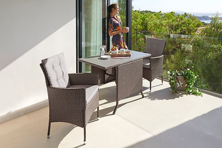 KONIFERA Garten-Essgruppe "Balkonset "Mailand"" Set, 2x Sessel, 1x Tisch 11 günstig online kaufen