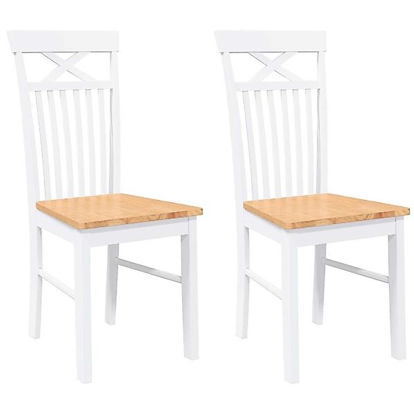 vidaXL Esszimmerstuhl Esszimmerstühle 2 Stk. Weiß günstig online kaufen
