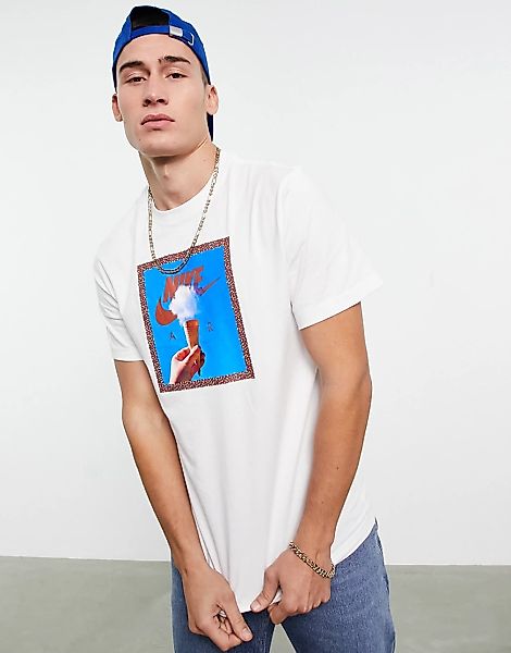 Nike – Snow Cone – T-Shirt in Weiß mit Fotoprint günstig online kaufen